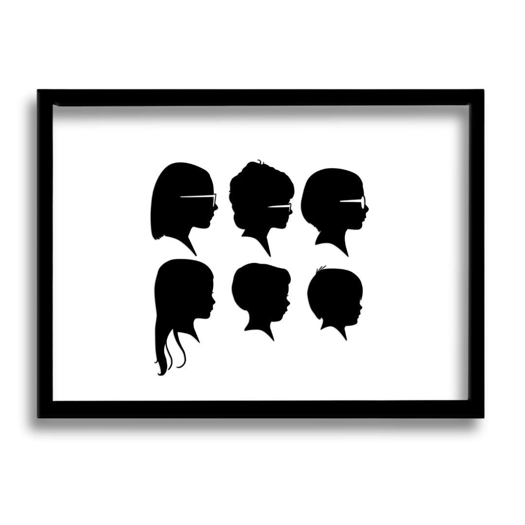 Silhouette Paper-Cut (Six Portraits)