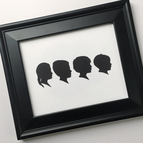 8x10" with Four Silhouette Paper-Cuts