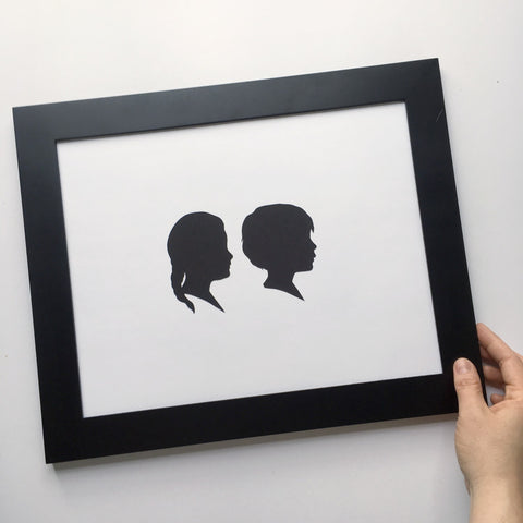 11x14" with Two Silhouette Paper-Cuts