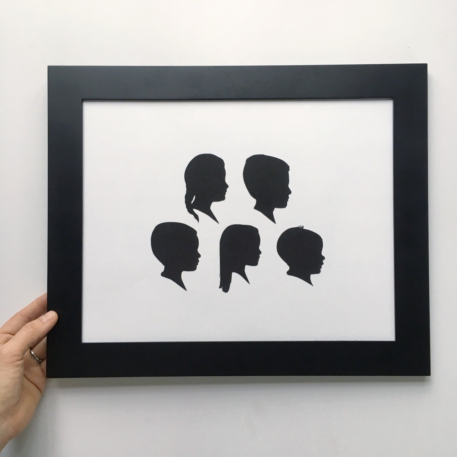 11x14" with Five Silhouette Paper-Cuts