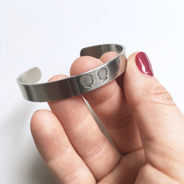 FROM THE ARCHIVES Silhouette Cuff (with up to 6 portraits)