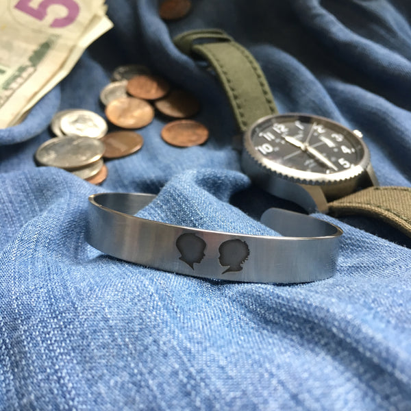 FROM THE ARCHIVES Silhouette Cuff (with up to 6 portraits)