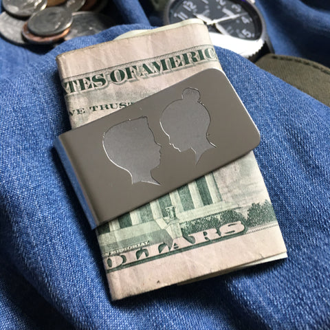 Silhouette Money Clip (two portraits)
