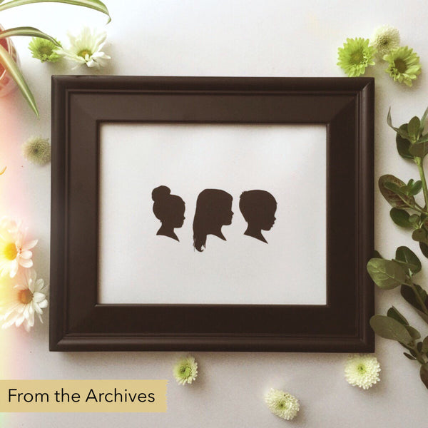 FROM THE ARCHIVES 8x10" with Three Silhouette Paper-Cuts