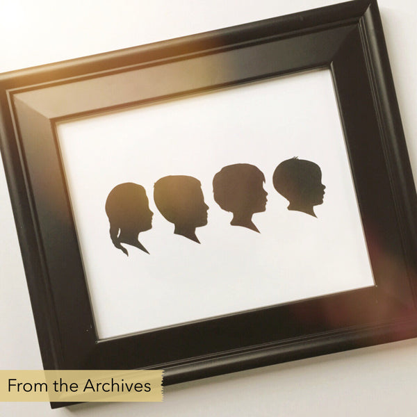 FROM THE ARCHIVES 8x10" with Four Silhouette Paper-Cuts