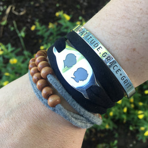 Silhouette Wrap Bracelet (two portraits)