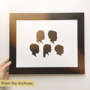 FROM THE ARCHIVES 11x14" with Five Silhouette Paper-Cuts