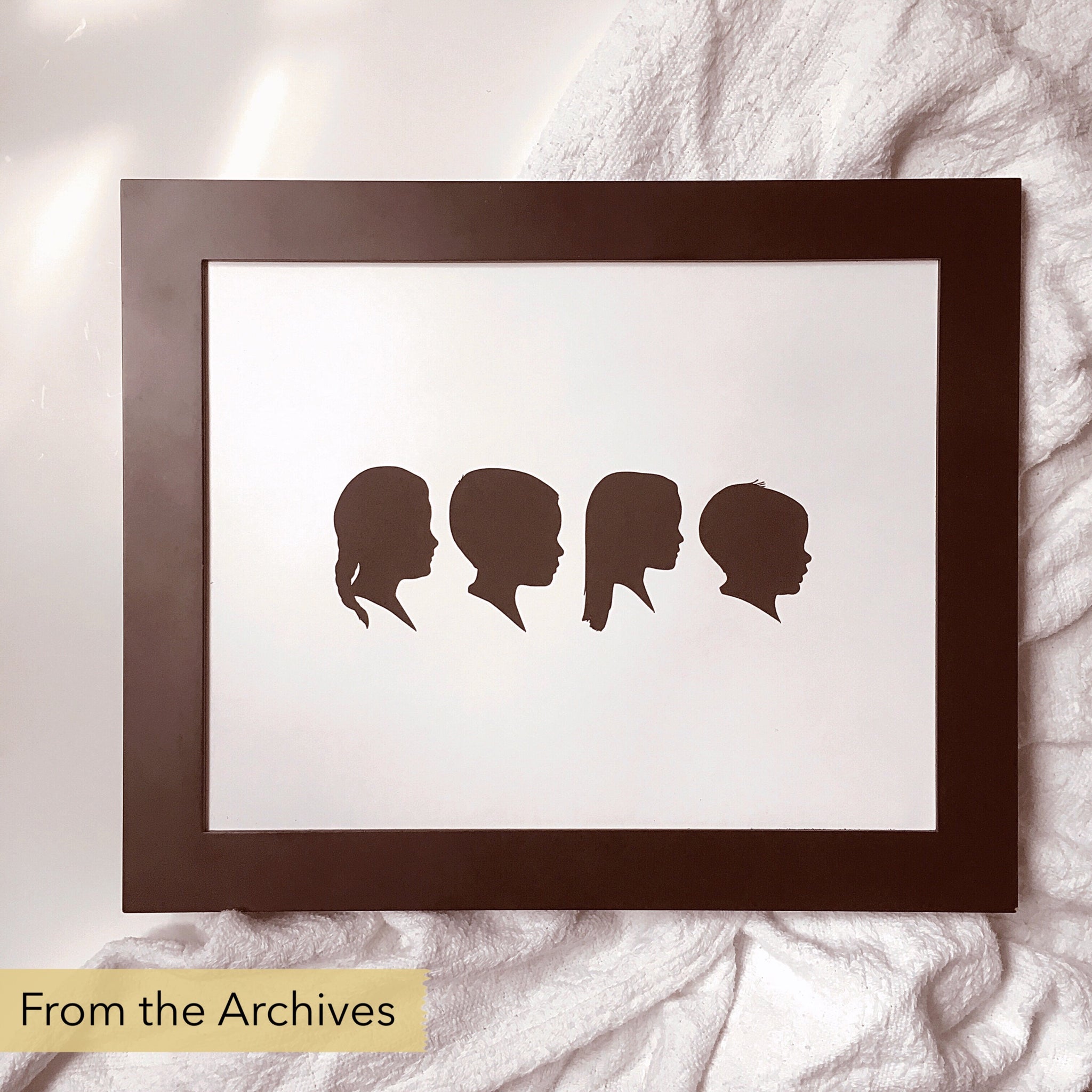 FROM THE ARCHIVES 11x14" with Four Silhouette Paper-Cuts