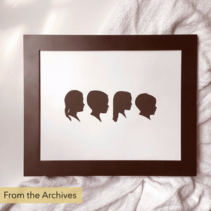 FROM THE ARCHIVES 11x14" with Four Silhouette Paper-Cuts