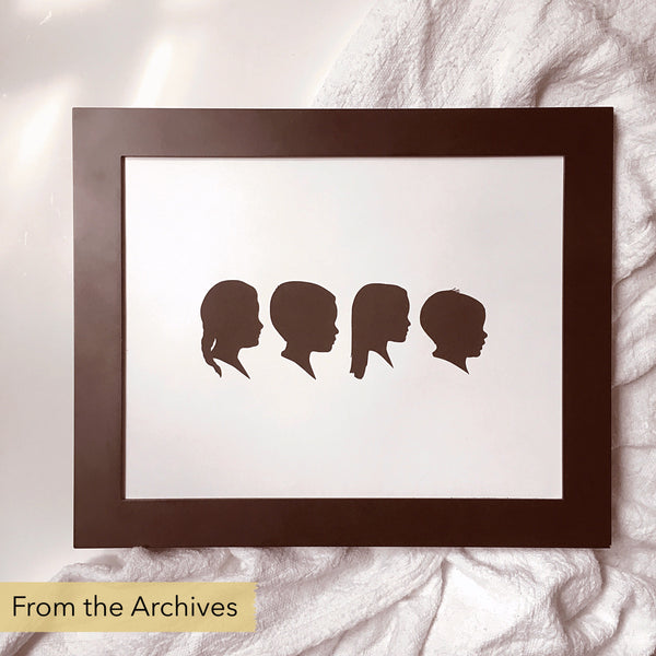 FROM THE ARCHIVES 11x14" with Four Silhouette Paper-Cuts