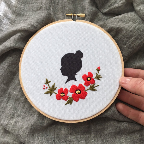 FROM THE ARCHIVES Silhouette Embroidered Hoop (with two portraits)