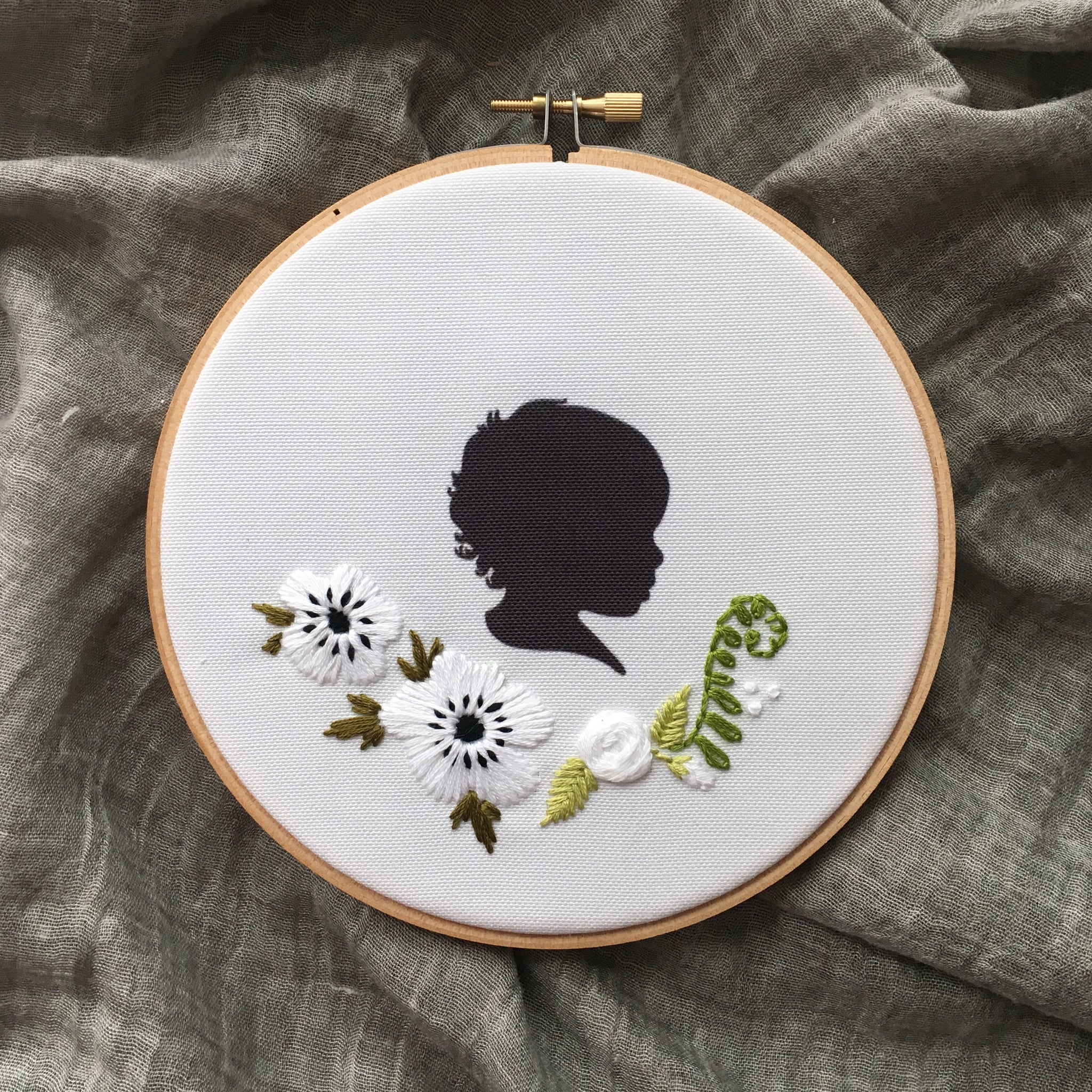 Silhouette Embroidered Hoop
