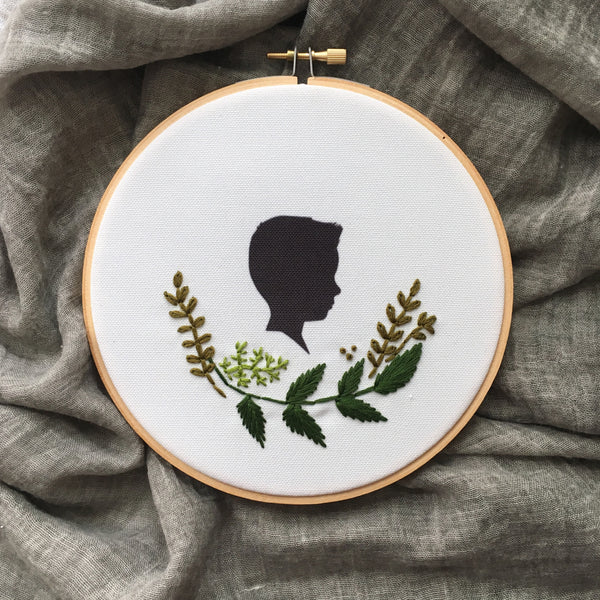 FROM THE ARCHIVES Silhouette Embroidered Hoop (with two portraits)