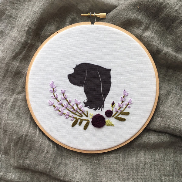 FROM THE ARCHIVES Silhouette Embroidered Hoop (with two portraits)