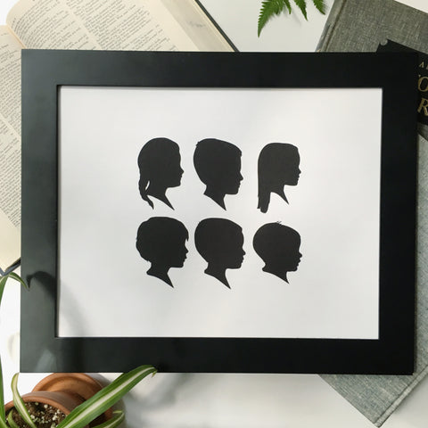 11x14" with Six Silhouette Paper-Cuts