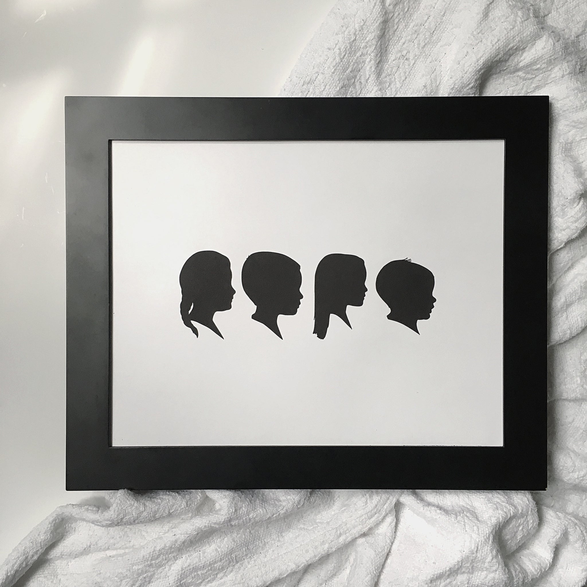 11x14" with Four Silhouette Paper-Cuts