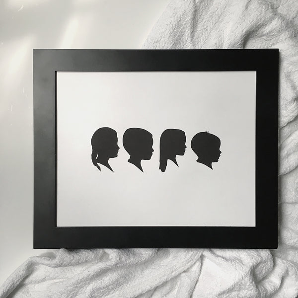 FROM THE ARCHIVES 11x14" with Four Silhouette Paper-Cuts