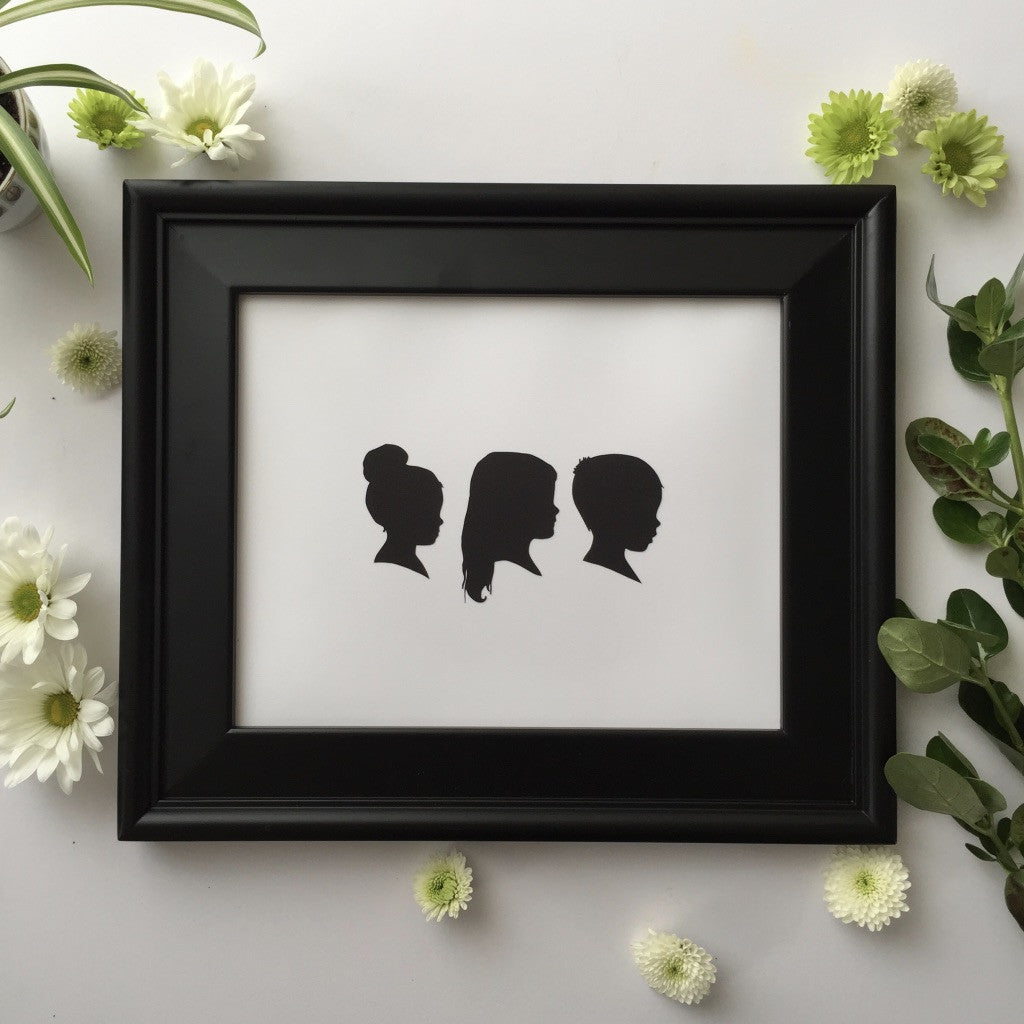 8x10" with Three Silhouette Paper-Cuts