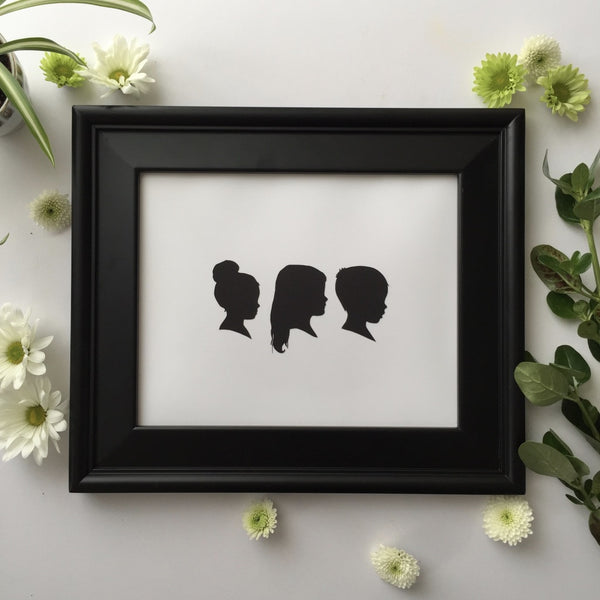 FROM THE ARCHIVES 8x10" with Three Silhouette Paper-Cuts